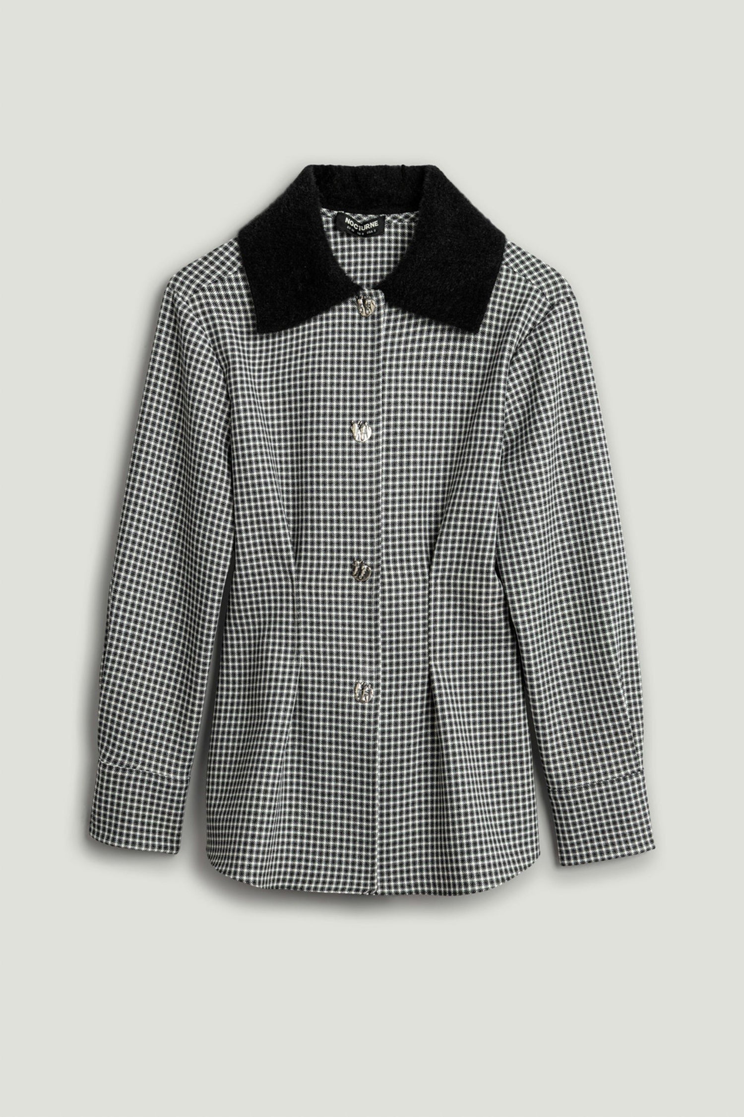 Corset-Back Checked Sculpted Shirt