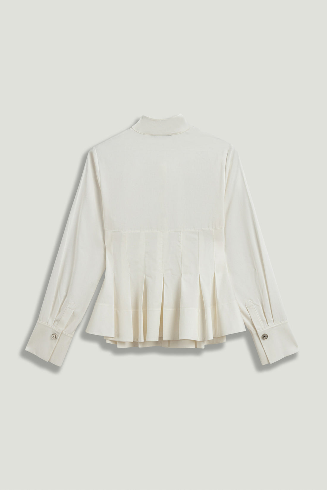 Pleated Hem Button-Down Shirt