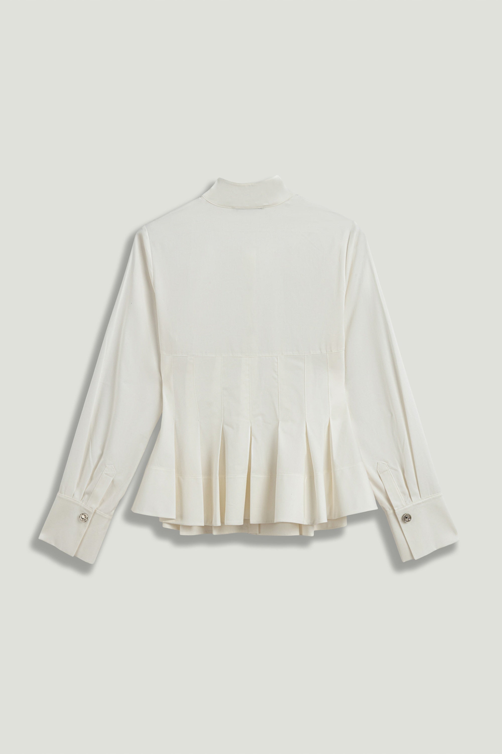 Pleated Hem Button-Down Shirt