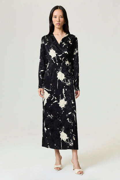 Printed Wrap Maxi Dress