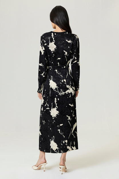 Printed Wrap Maxi Dress
