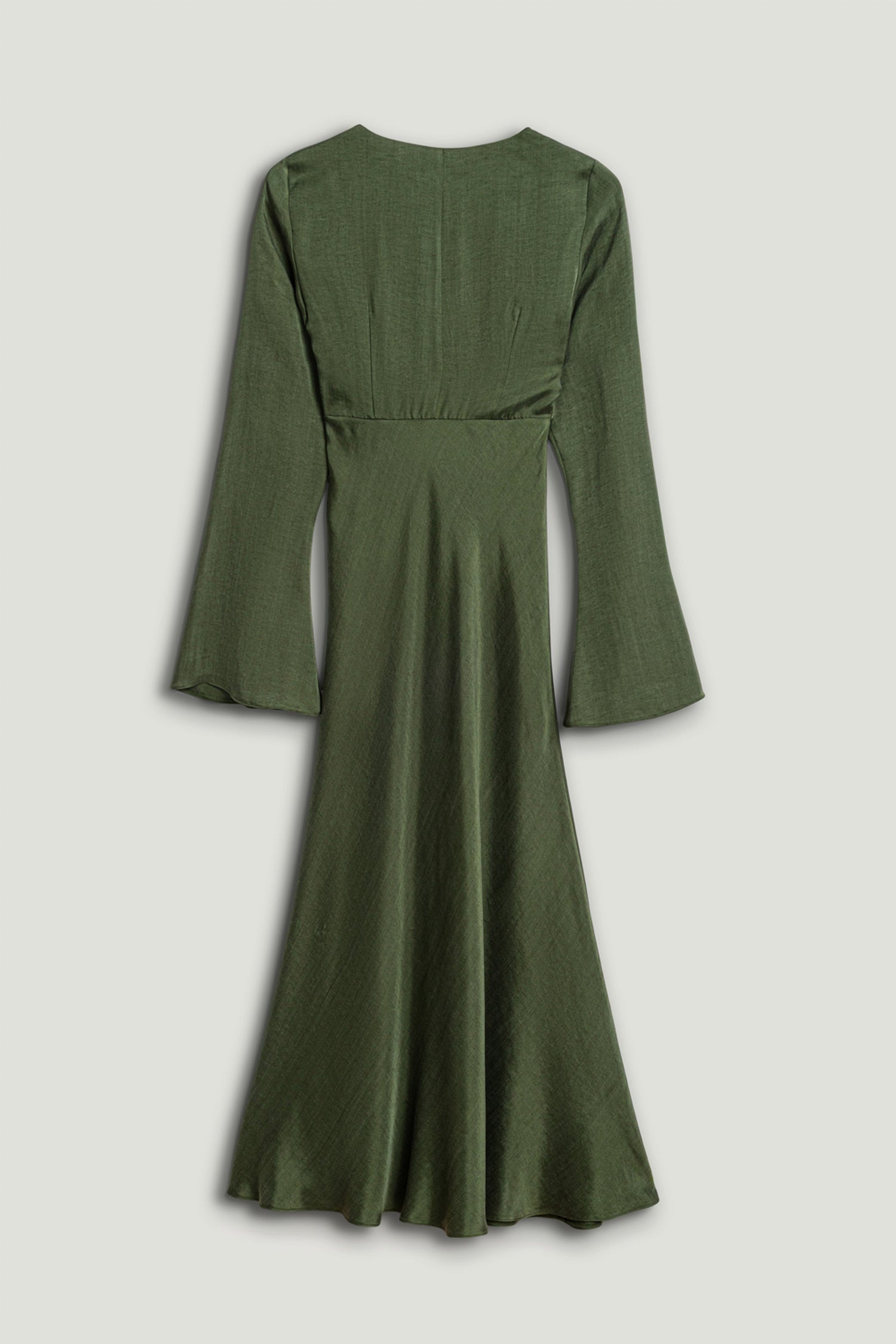 Crystal-Button V-Neck Maxi Dress