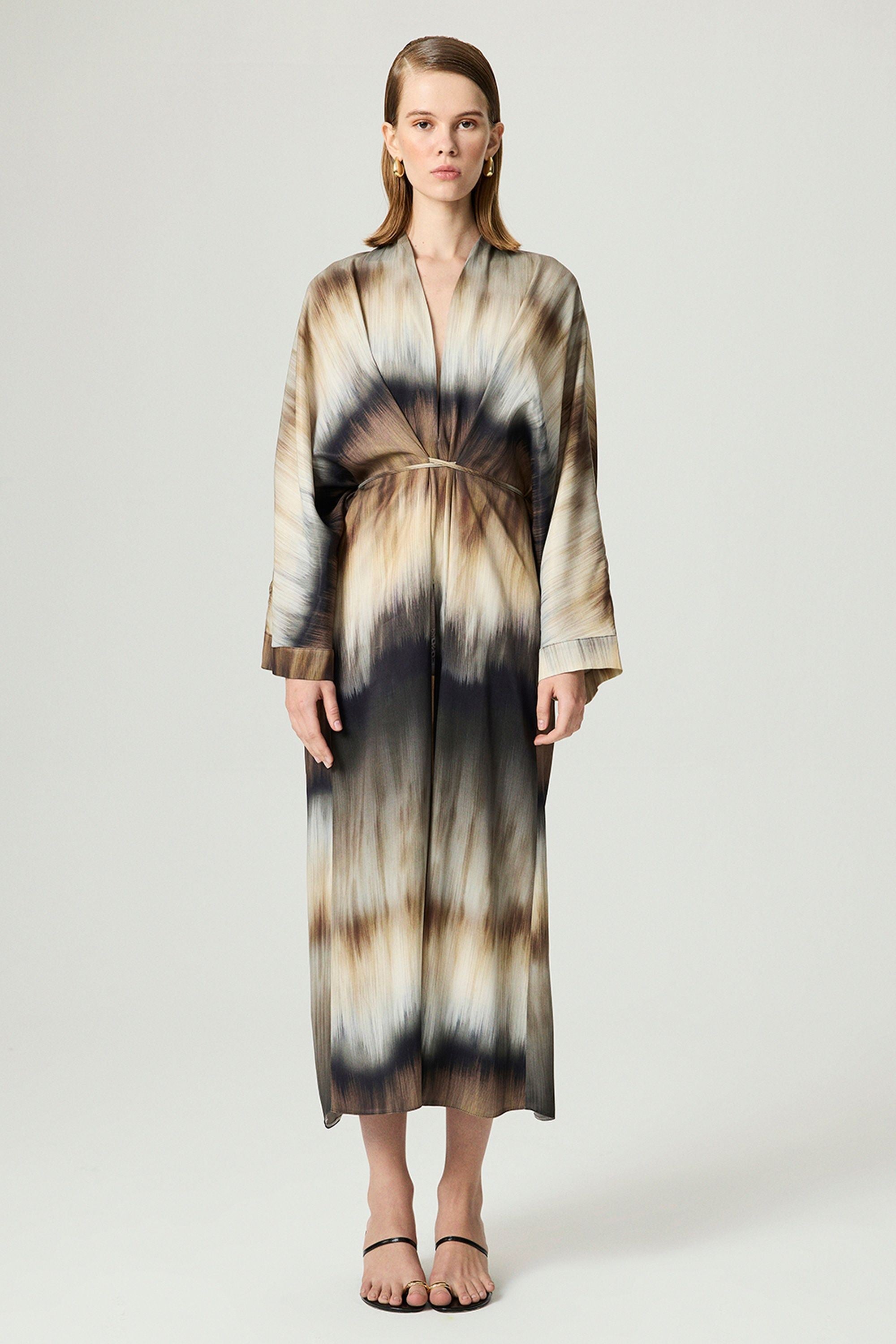 Tie-Dye Patterned Maxi Dress