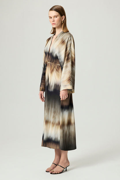 Tie-Dye Patterned Maxi Dress