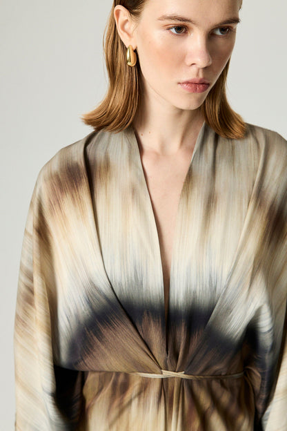 Tie-Dye Patterned Maxi Dress