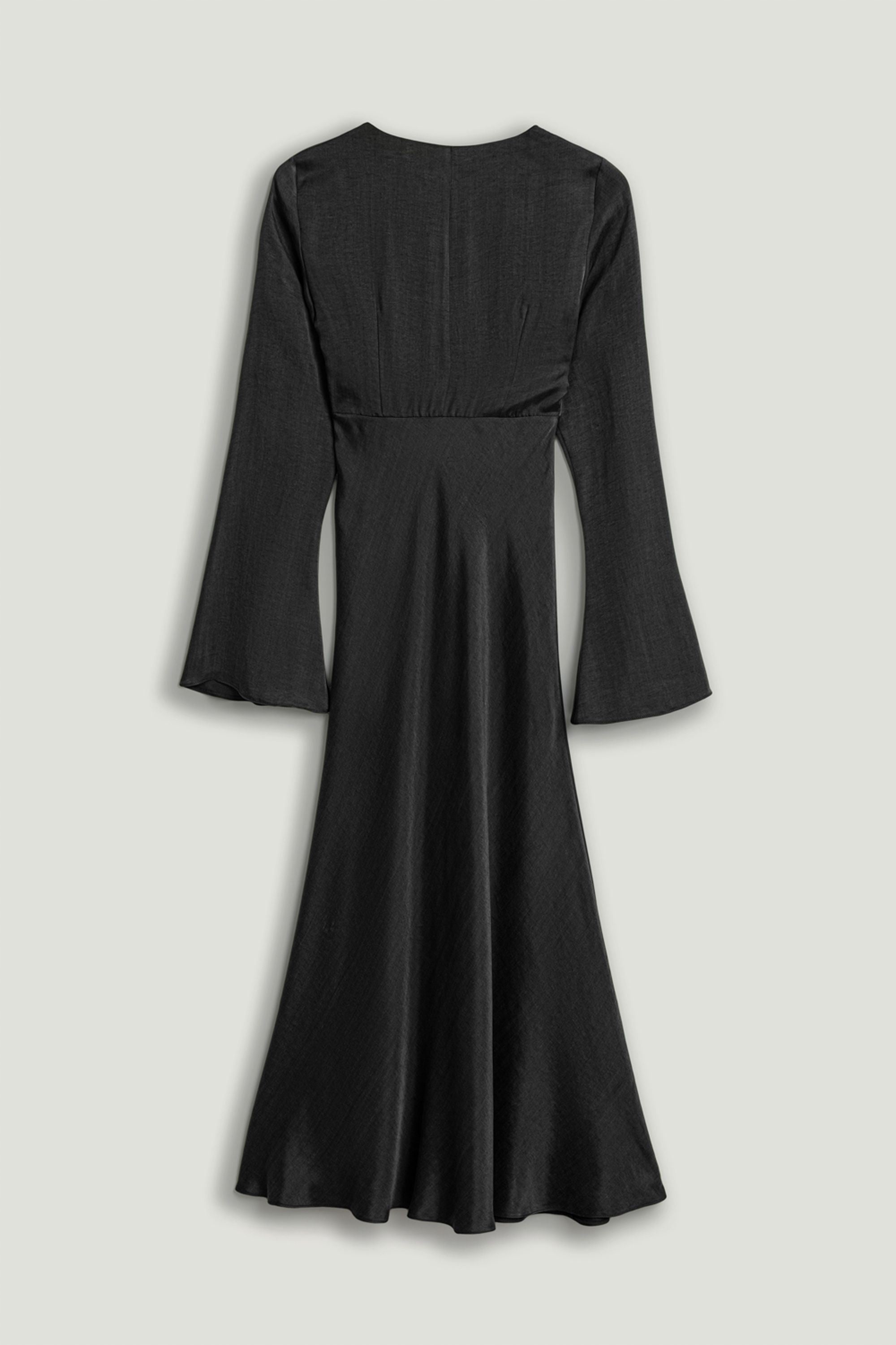 Black Crystal Button Detailed Maxi Dress