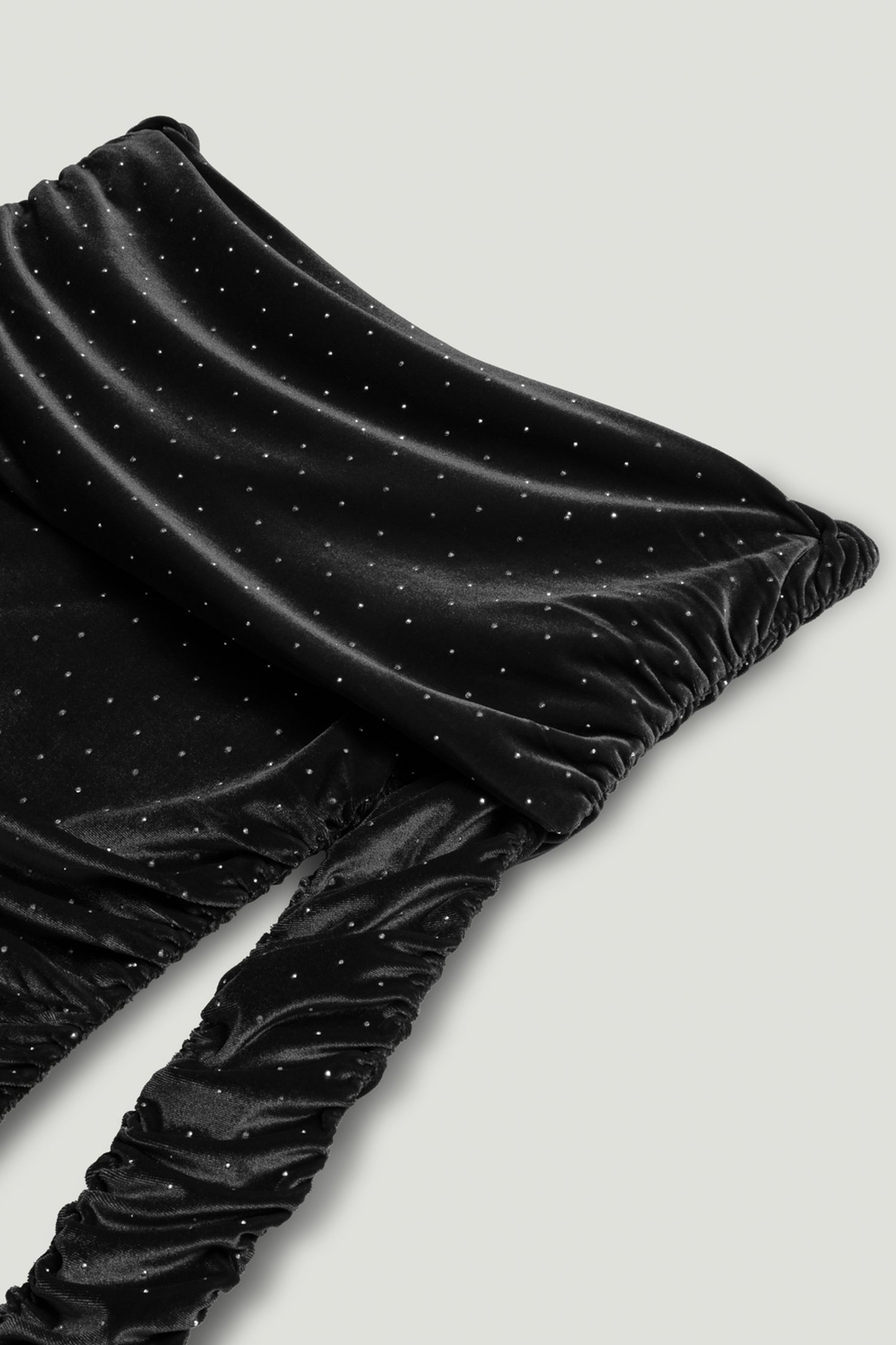 Off-Shoulder Velvet Maxi Dress with Rhinestone Detail