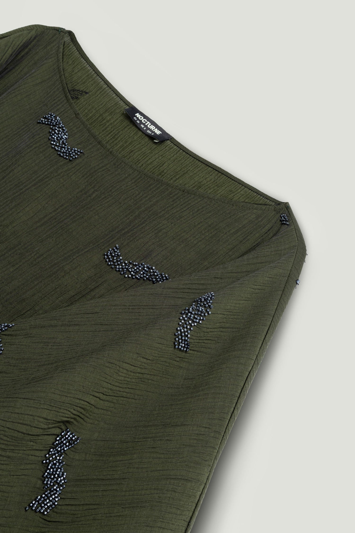 Embroidered Crinkle-Knit Kimono Maxi Dress