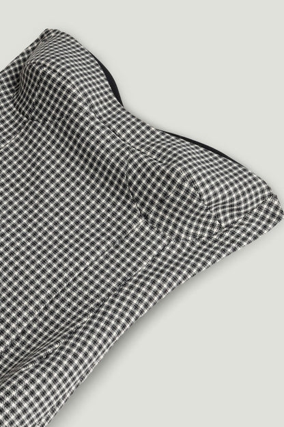 Sweetheart Neckline Strapless Checked Midi Dress