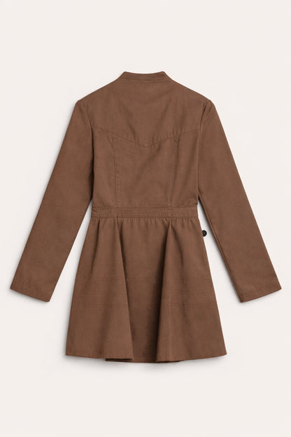 Asymmetric Belted Mini Shirt Dress