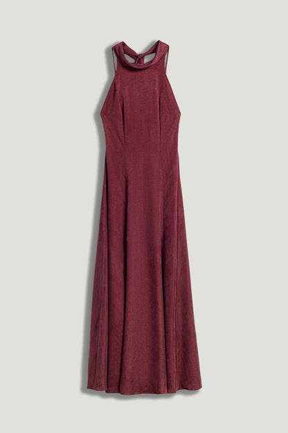 Backless Tie-Back Halter Dress