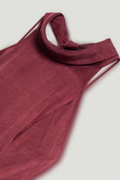 Backless Tie-Back Halter Dress