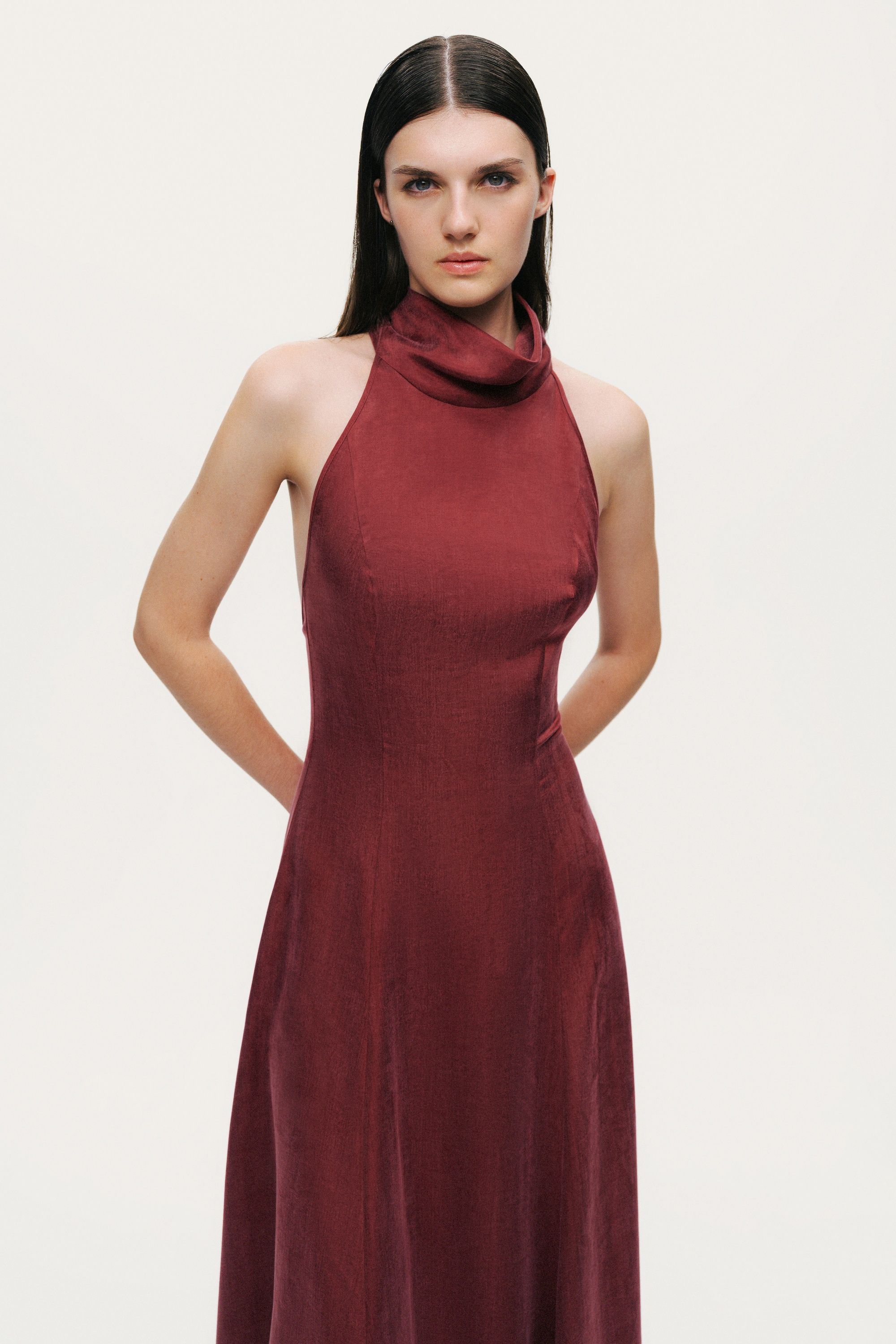 Backless Tie-Back Halter Dress