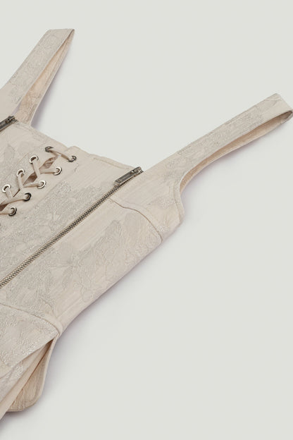 Lace-Up Corset Midi Dress