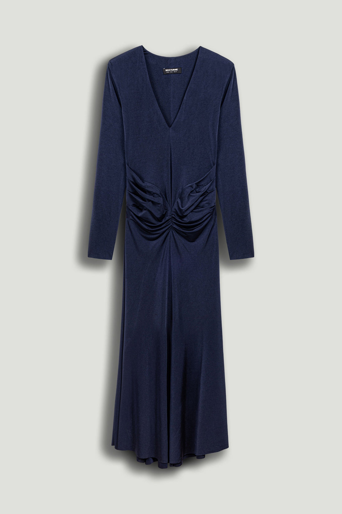 Ruched Waist Long-Sleeve Jersey Dress