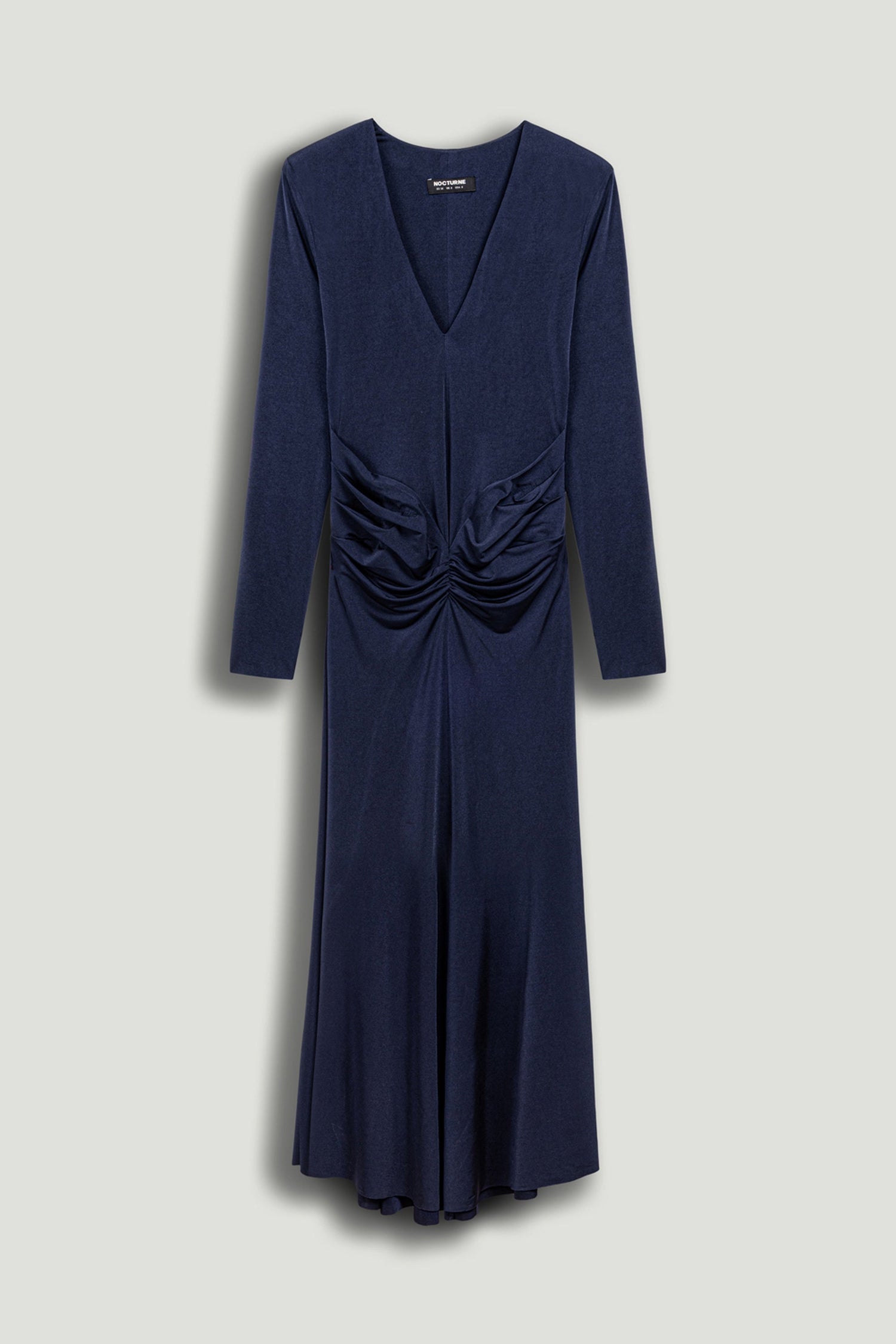 Ruched Waist Long-Sleeve Jersey Dress