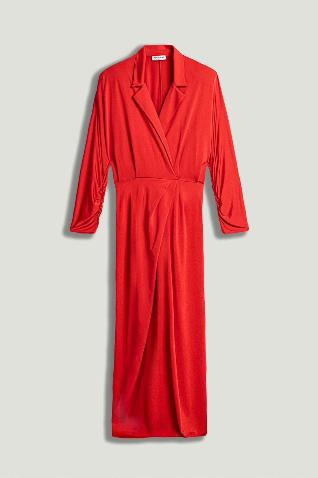 Shirt Collar Draped Maxi Dress