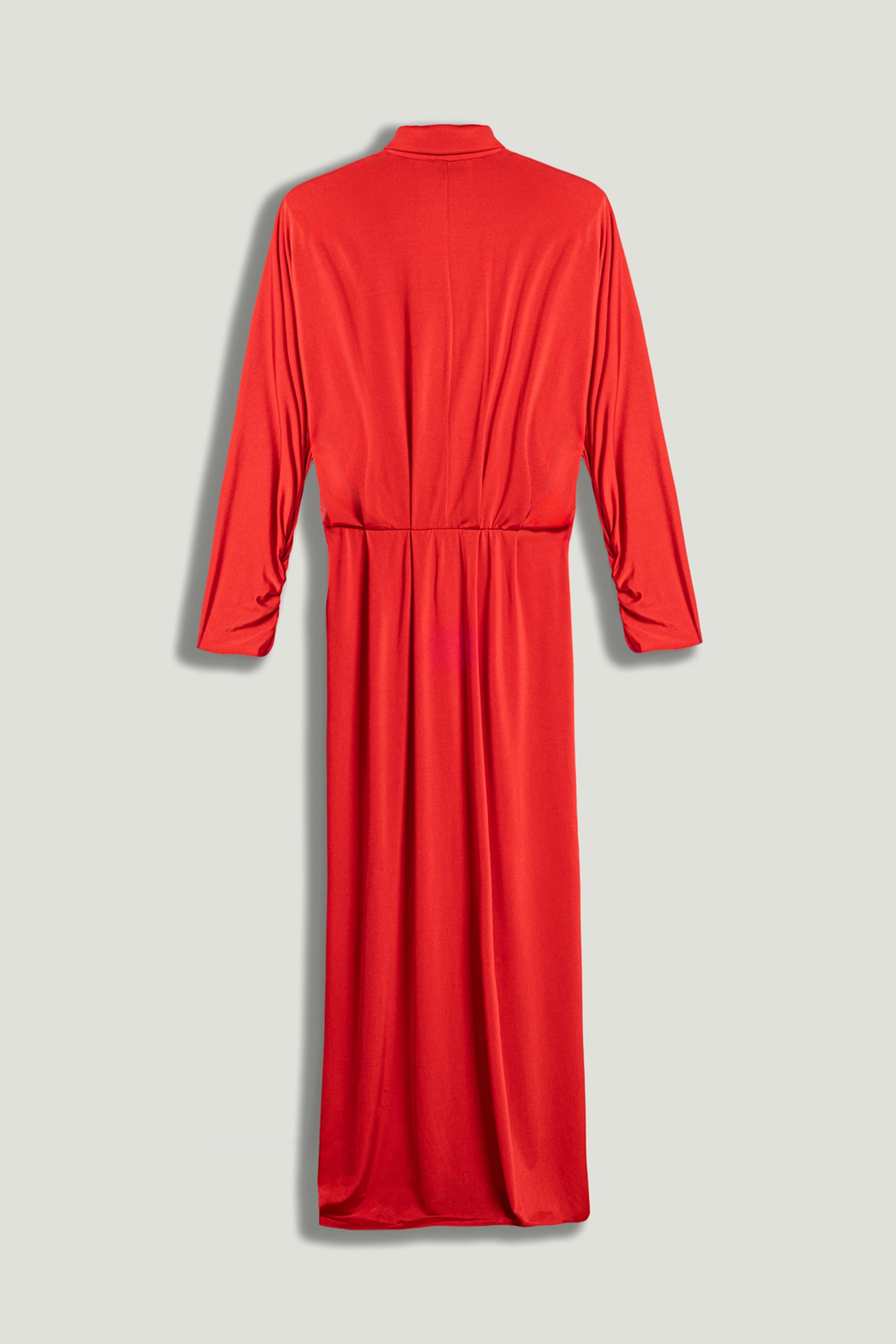 Shirt Collar Draped Maxi Dress