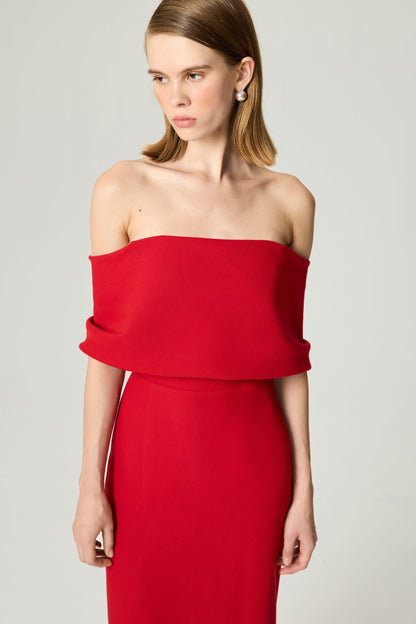 Off the Shoulder Midi Dress