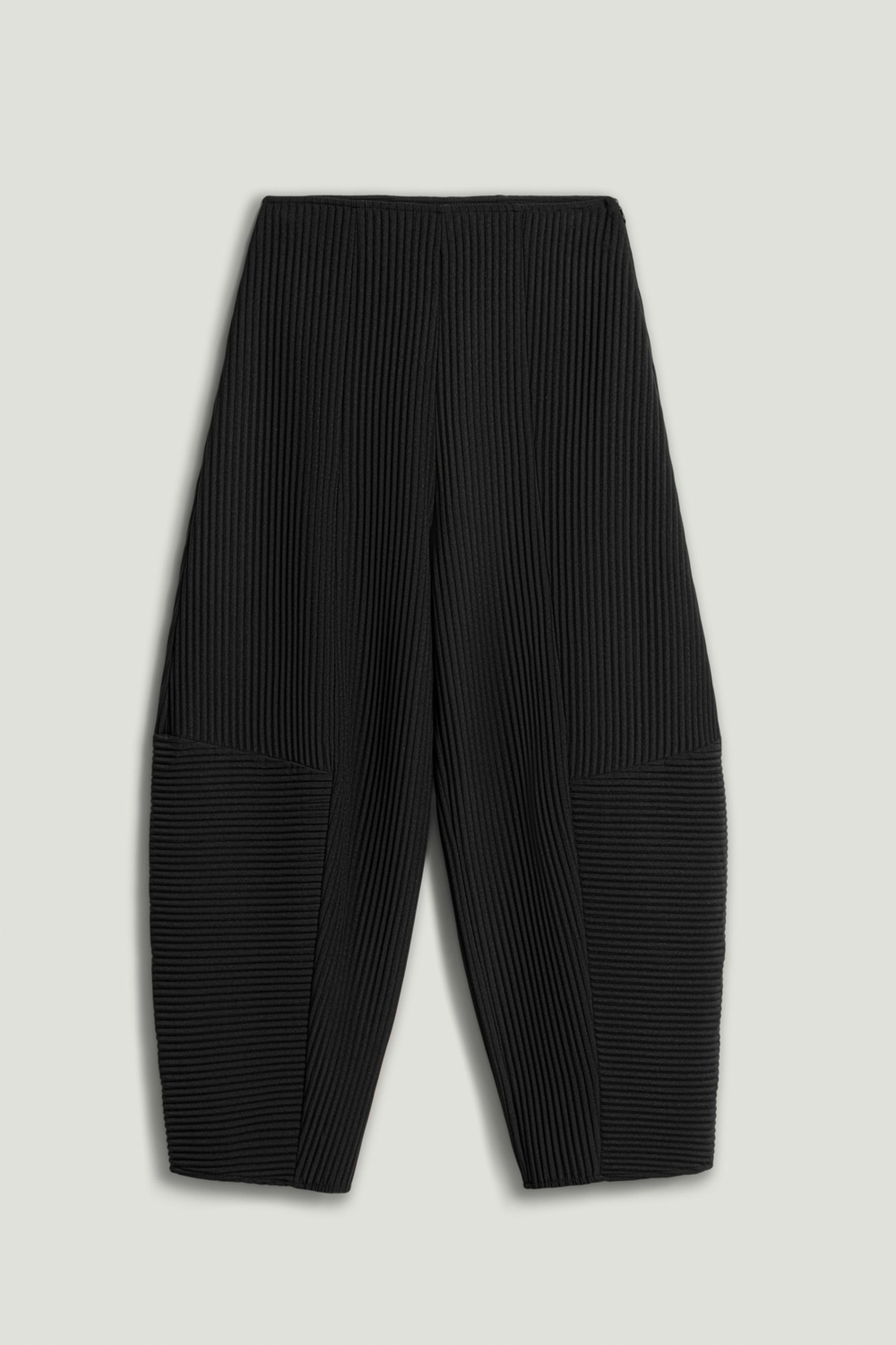 Black Cord Detailed Pants