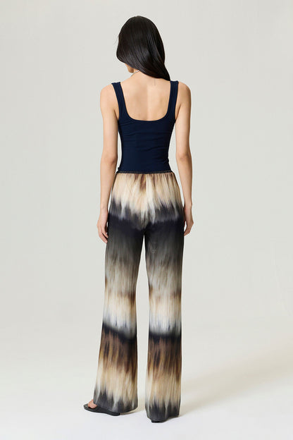 Batik Print Wide-Leg Pants