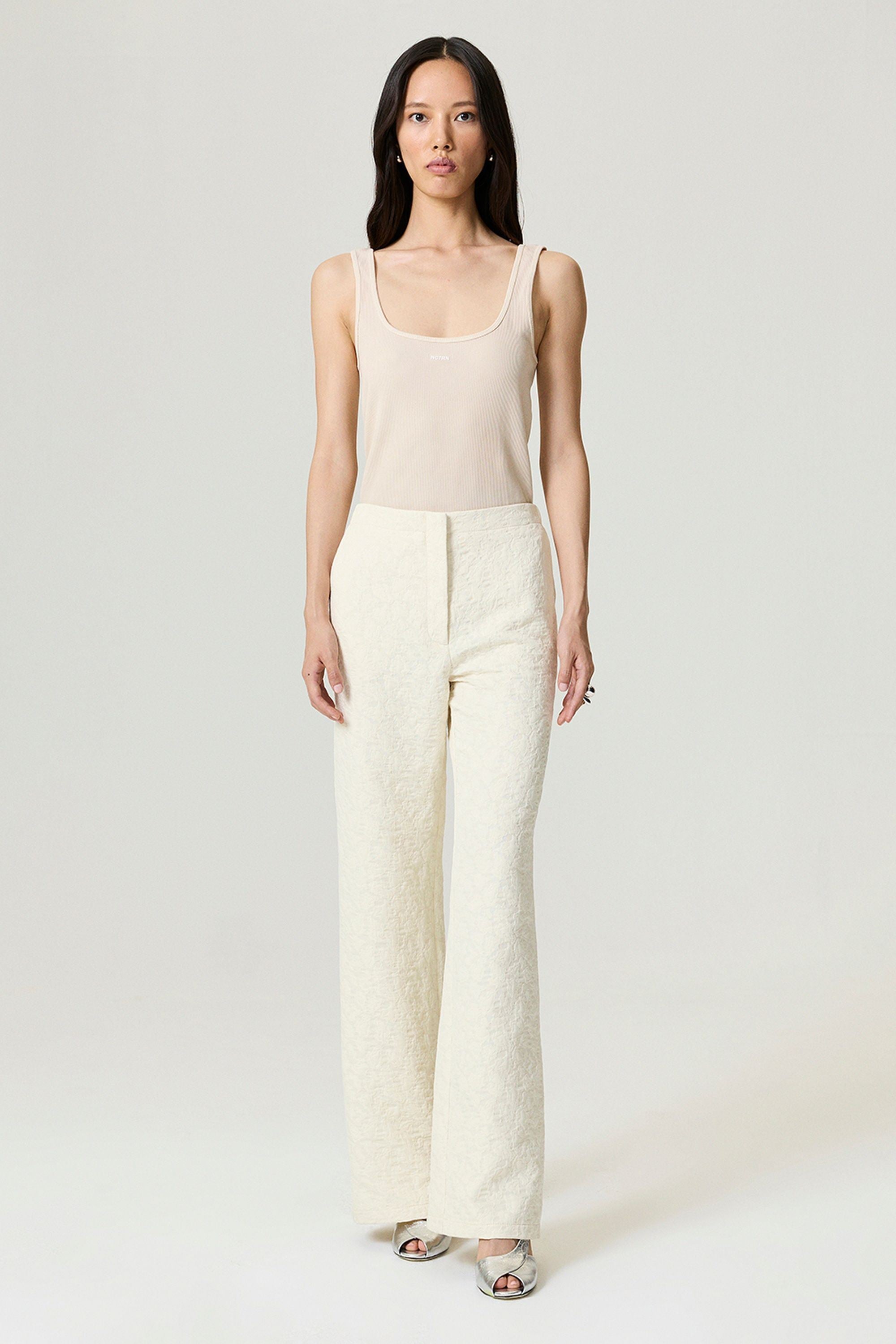 Contrast Fabric Detailed Pants