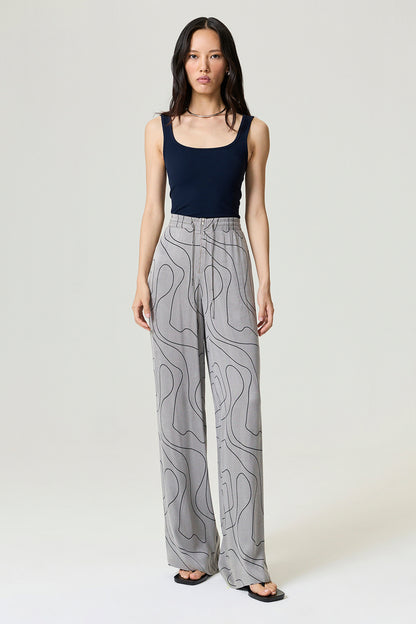 Flowy Wide-Leg Tailored Pants