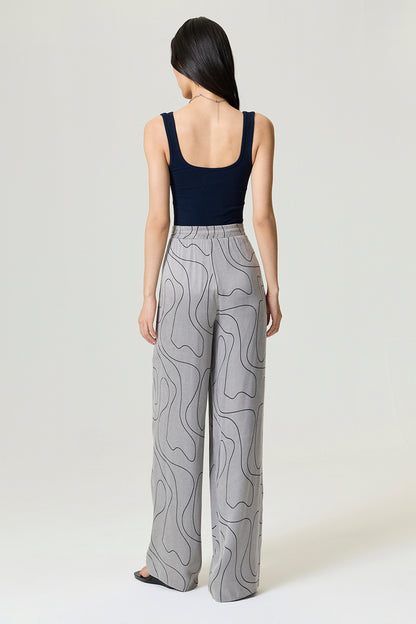 Flowy Wide-Leg Tailored Pants