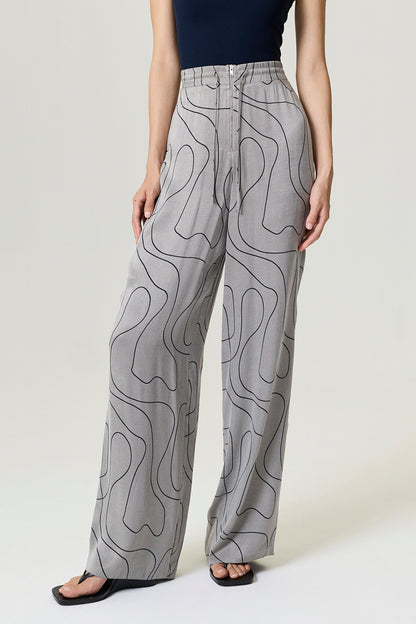 Flowy Wide-Leg Tailored Pants