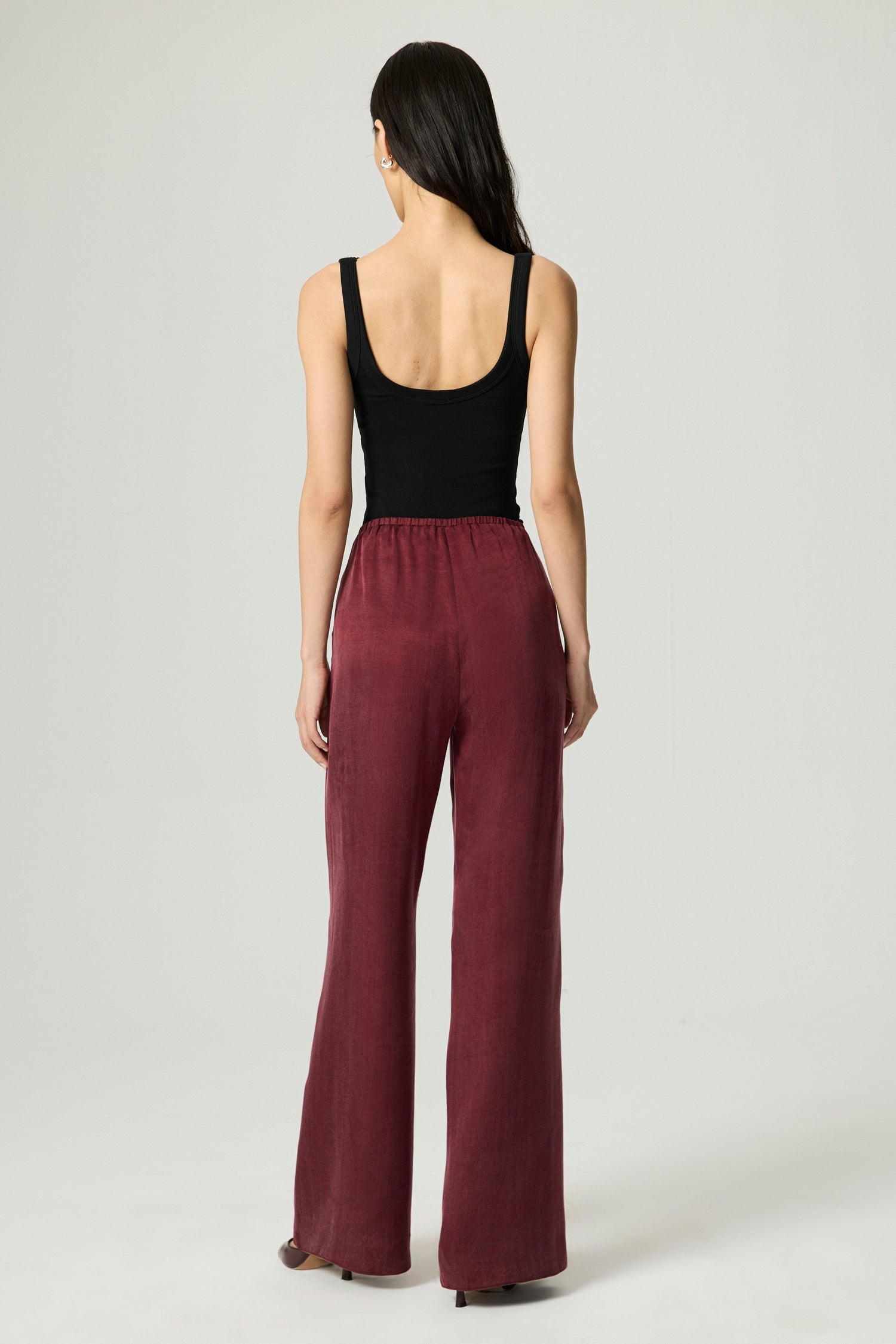 Fluid Tailored Wide-Leg Pants