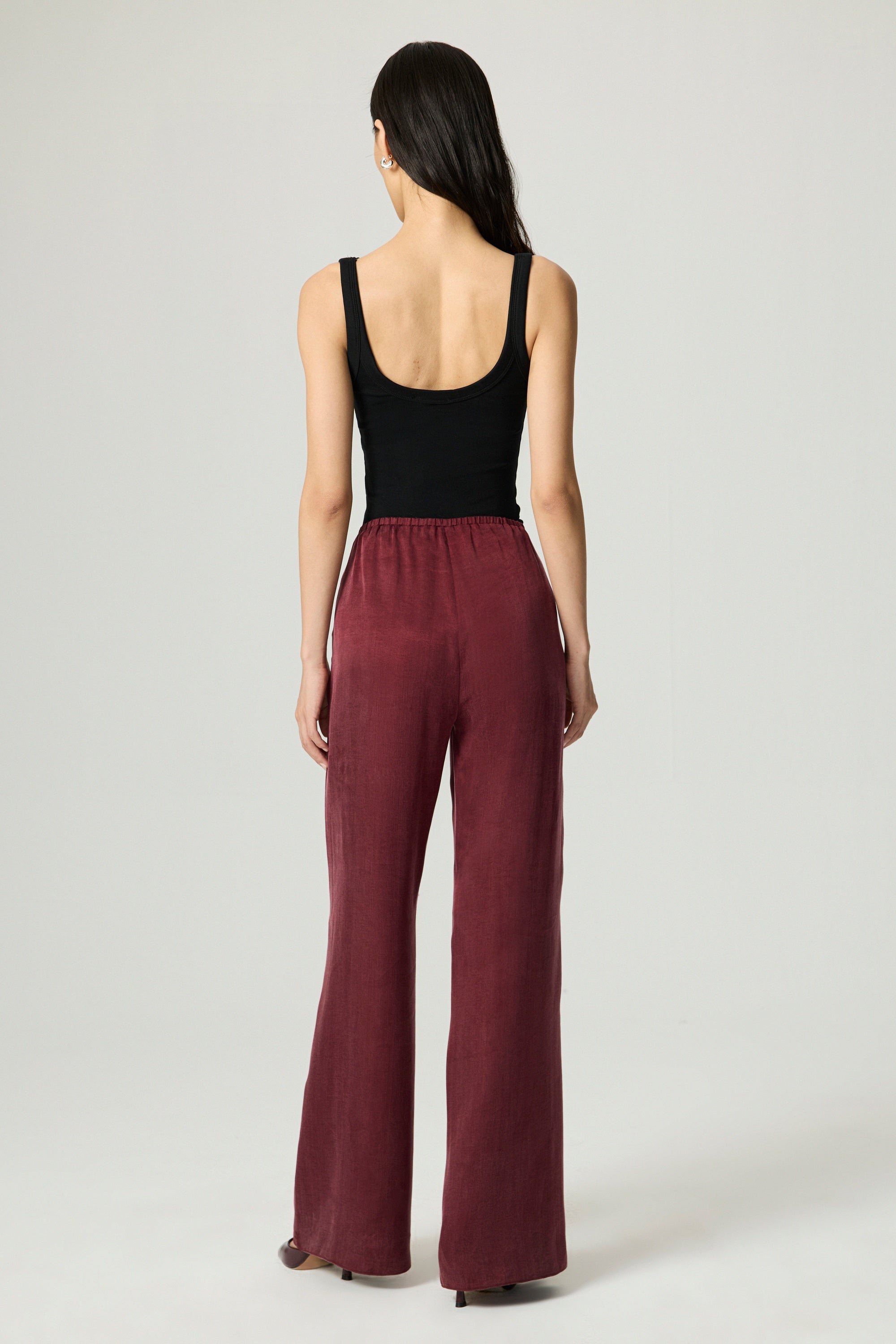 Fluid Tailored Wide-Leg Pants