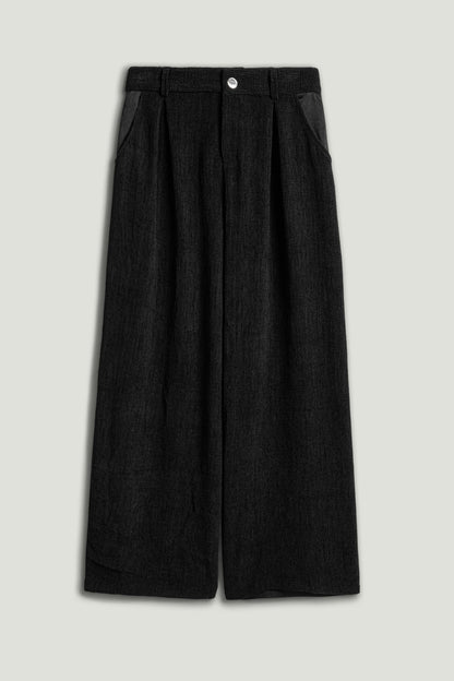 Textured Wide-Leg Pants