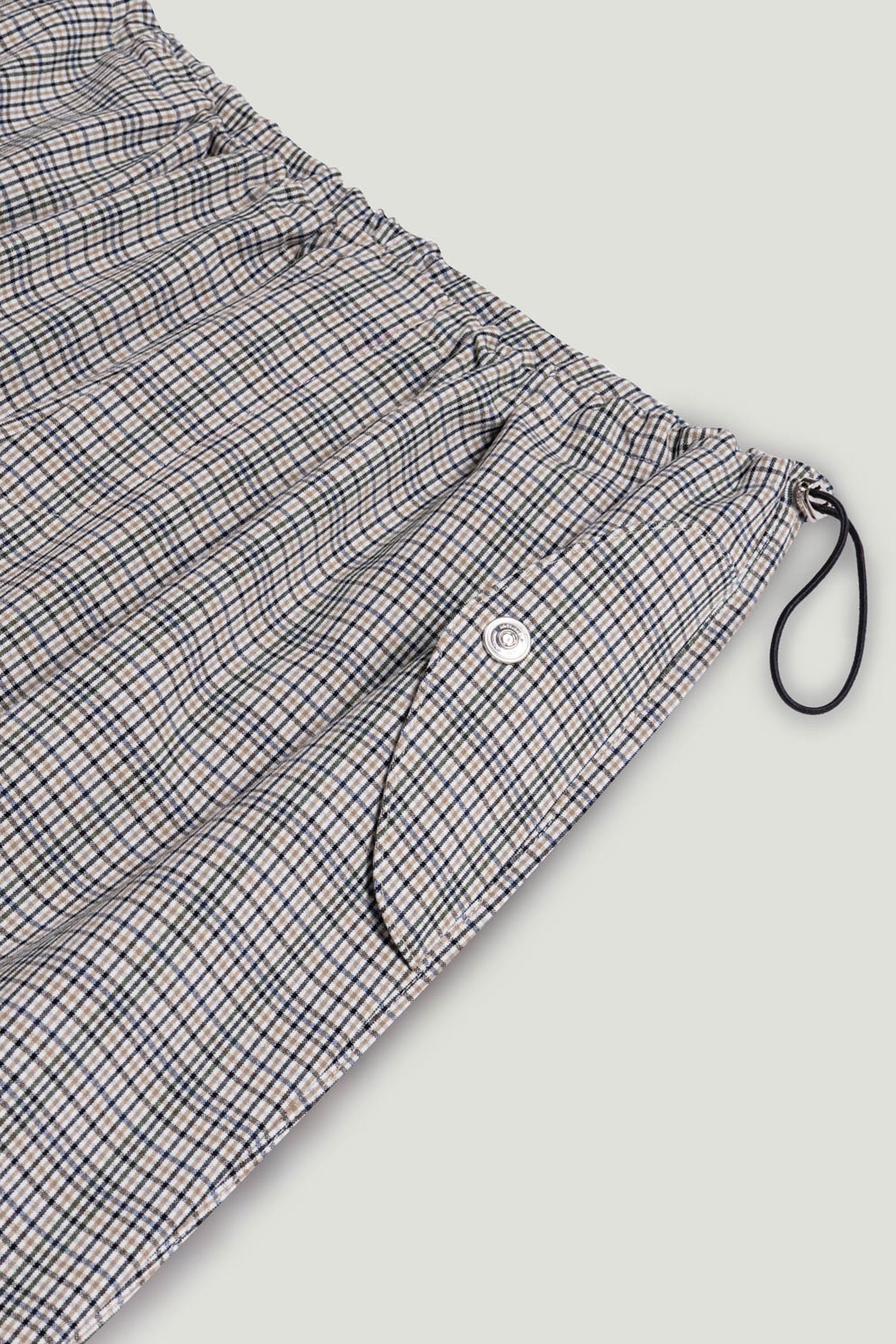 Plaid Wide-Leg Drawstring Pants