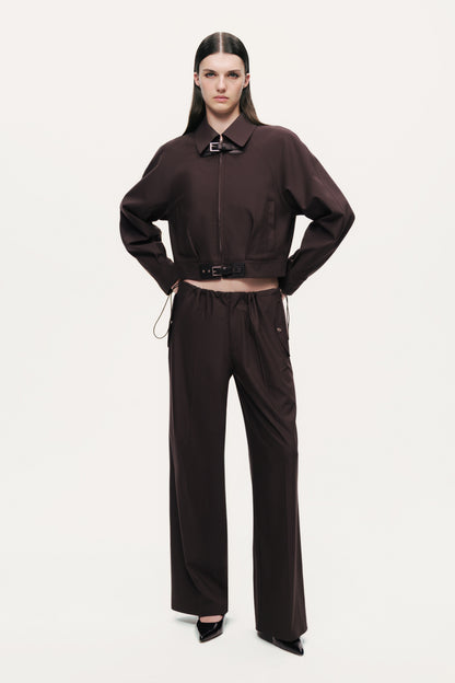 Relaxed Drawstring Wide-Leg Pants