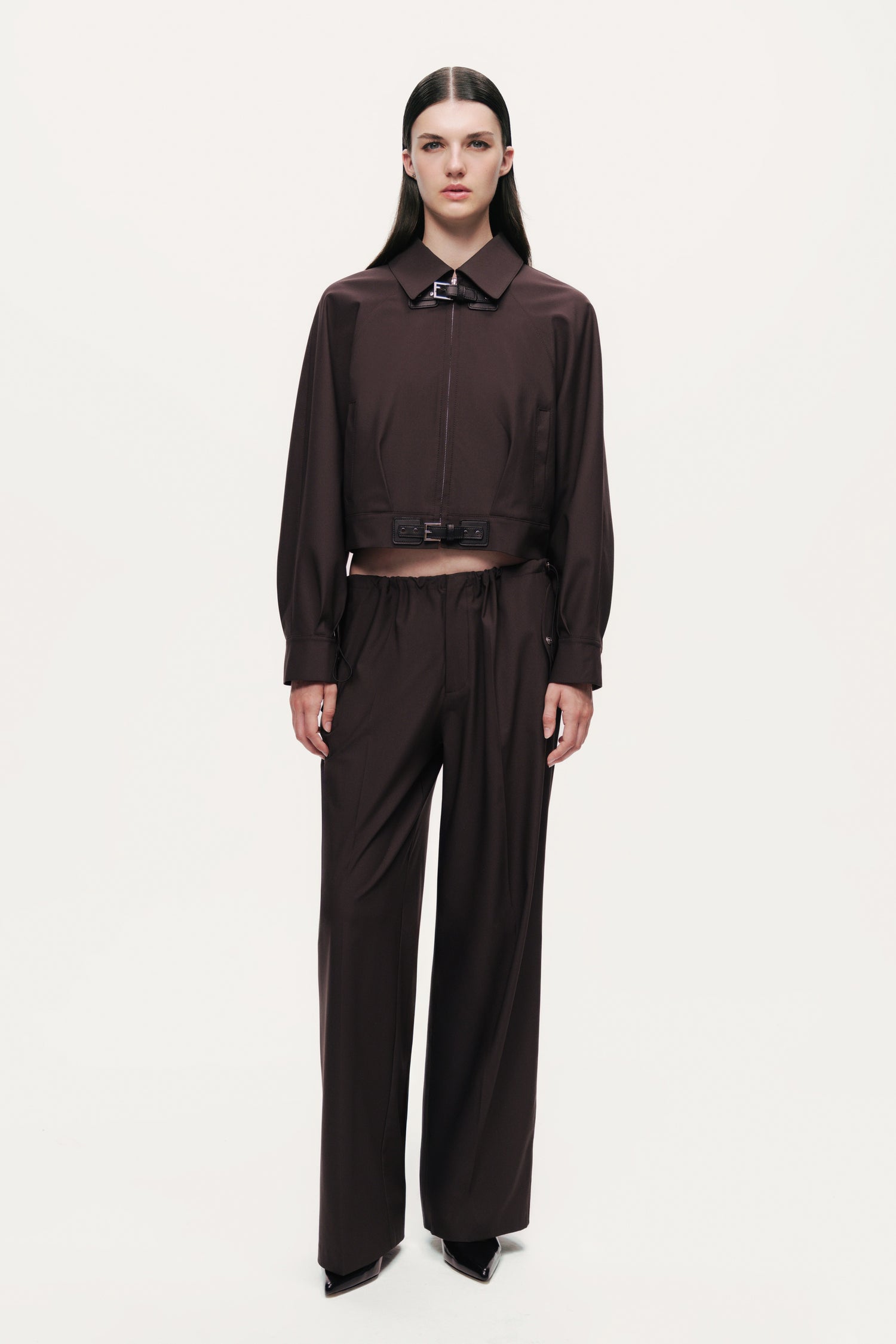 Relaxed Drawstring Wide-Leg Pants