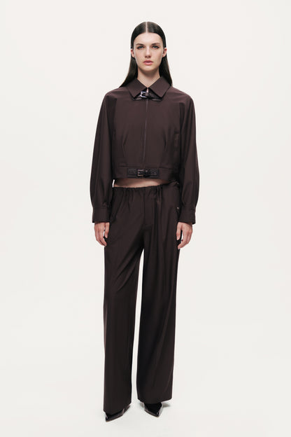 Relaxed Drawstring Wide-Leg Pants