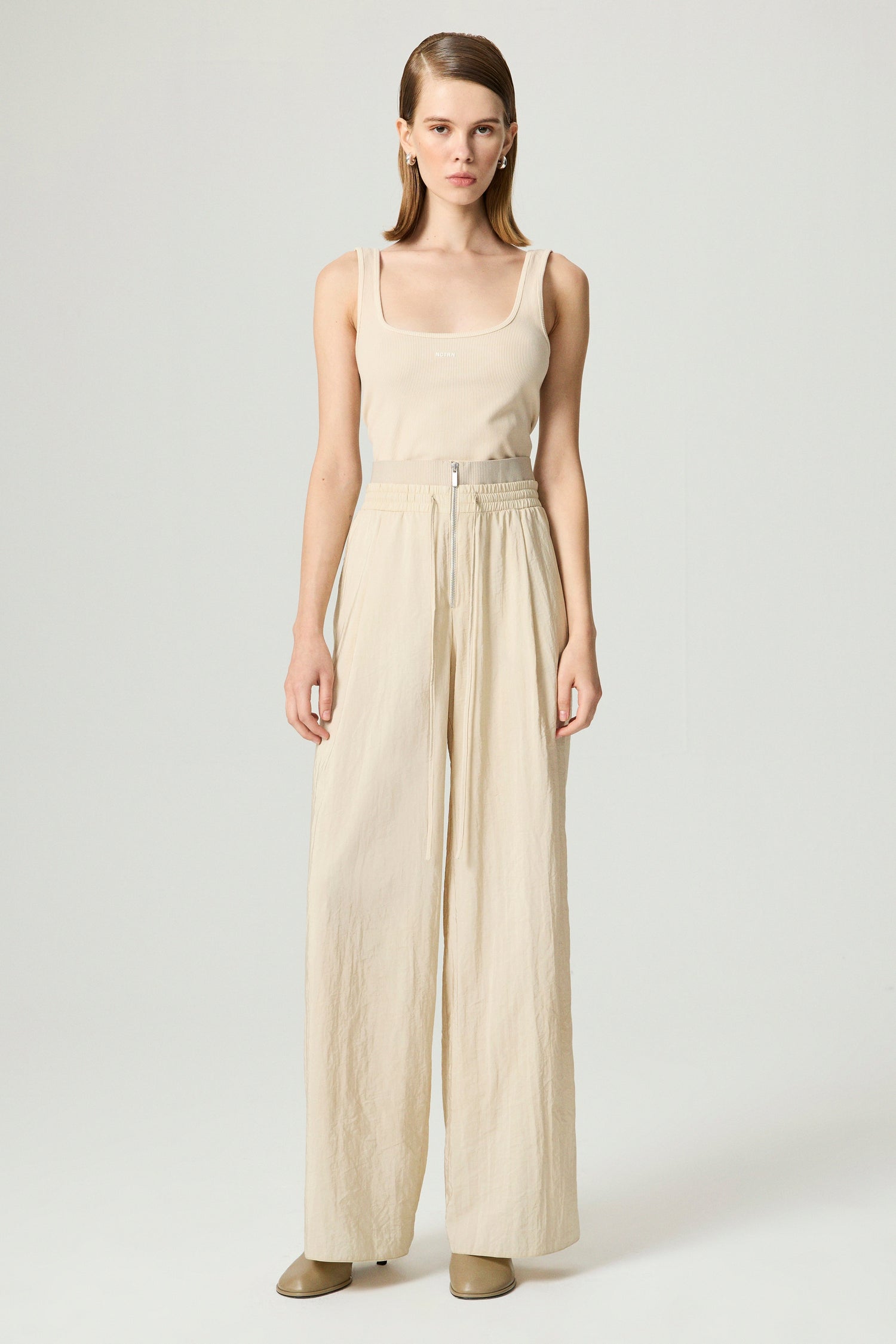 Drawstring-Waist Relaxed Pants