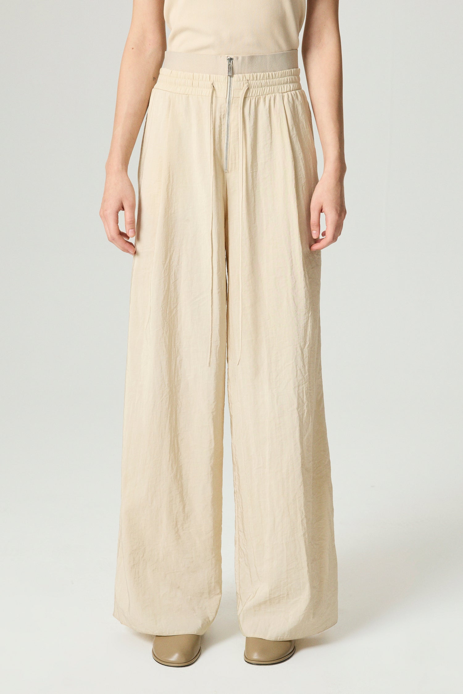 Drawstring-Waist Relaxed Pants