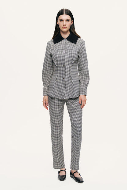 Tailored Micro Check Cigarette Pants