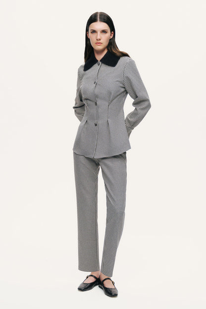 Tailored Micro Check Cigarette Pants