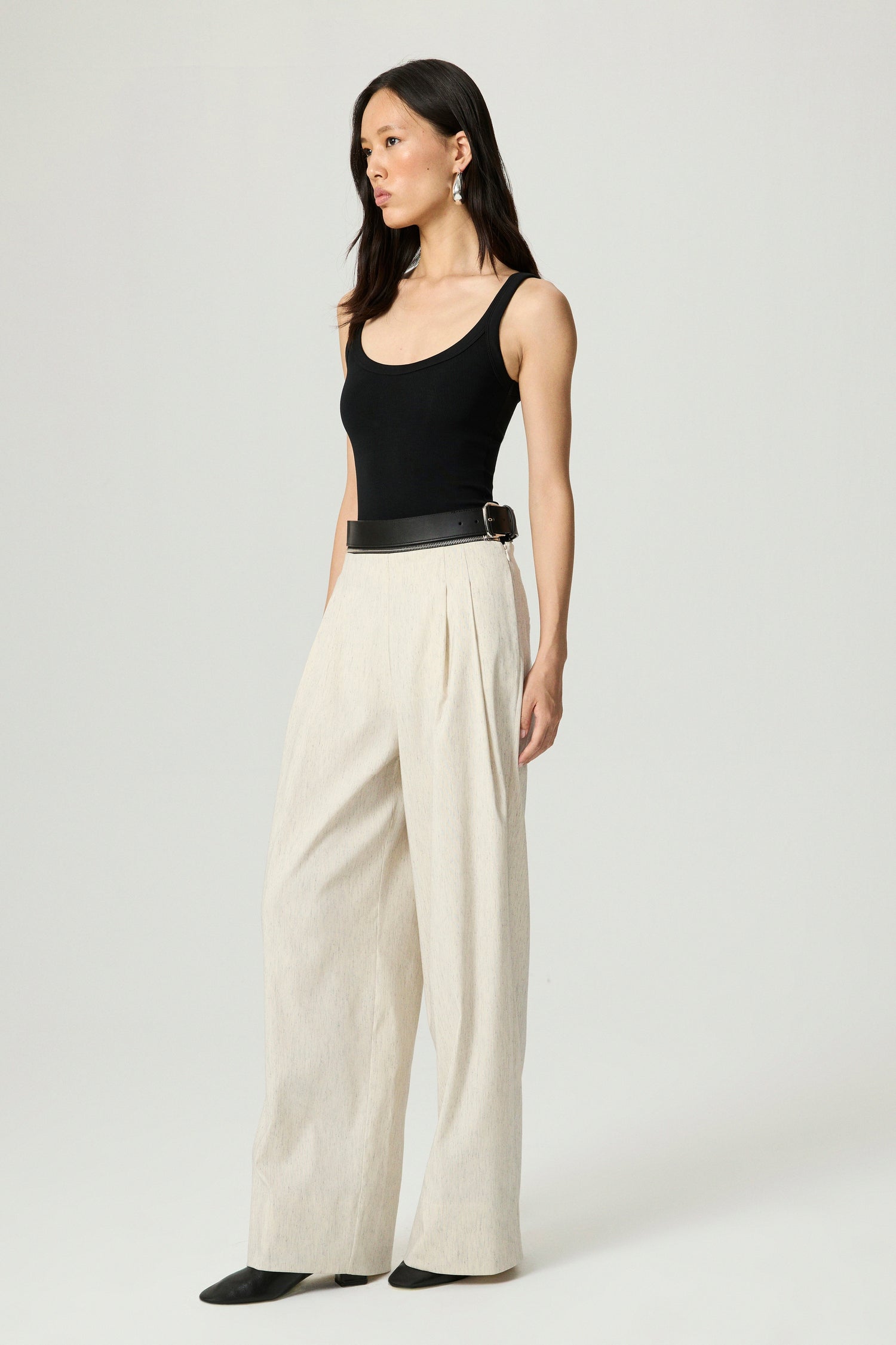 Pleated Wide-Leg Pants