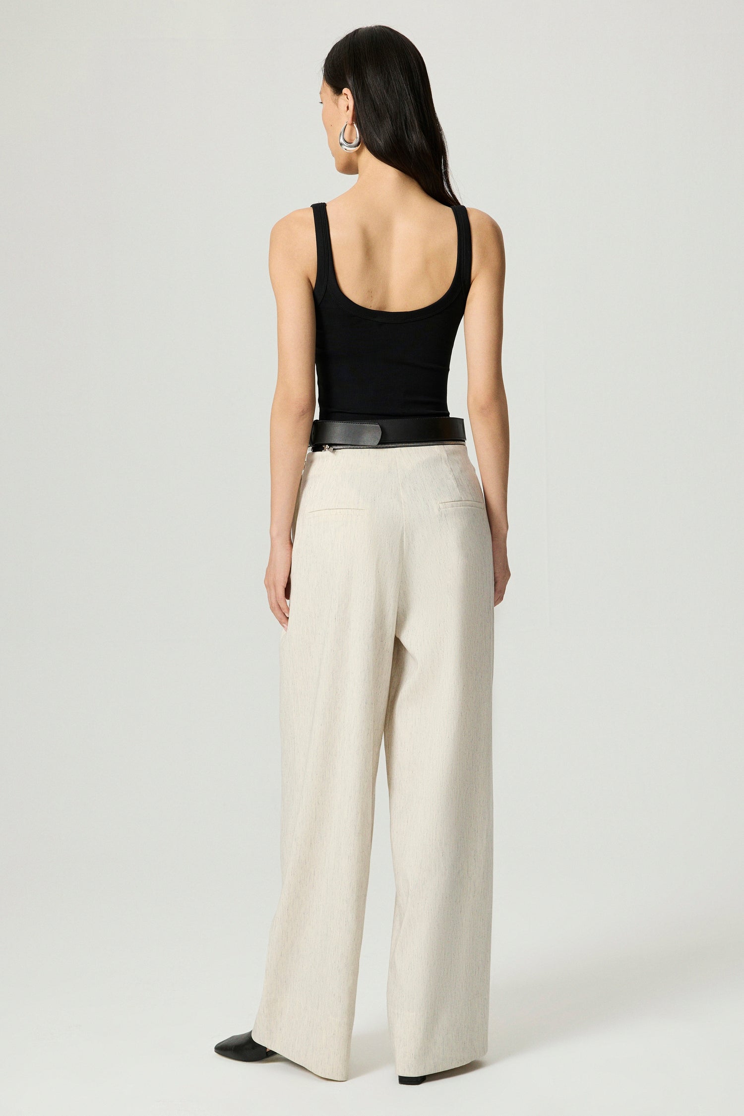 Pleated Wide-Leg Pants