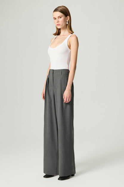 High-Waist Pleated Wide-Leg Pants