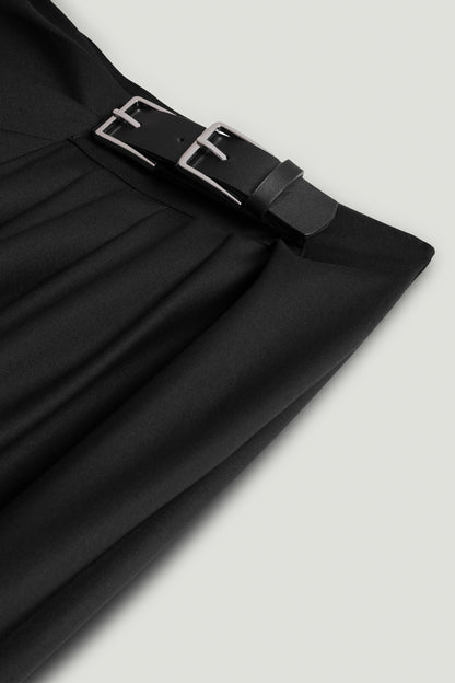 Double-Buckle High-Waist Pants