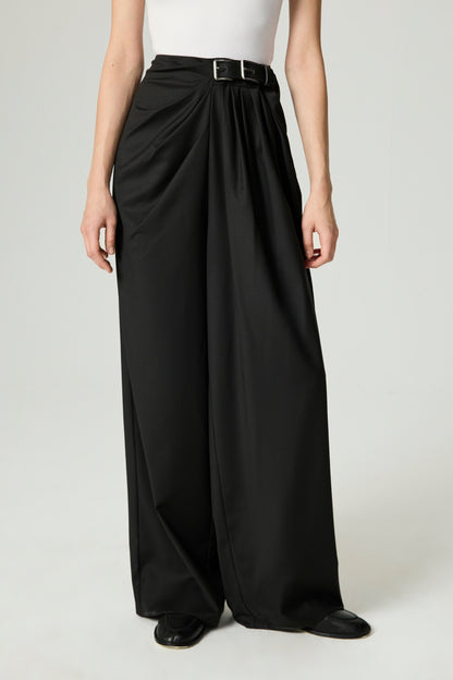 Double-Buckle High-Waist Pants