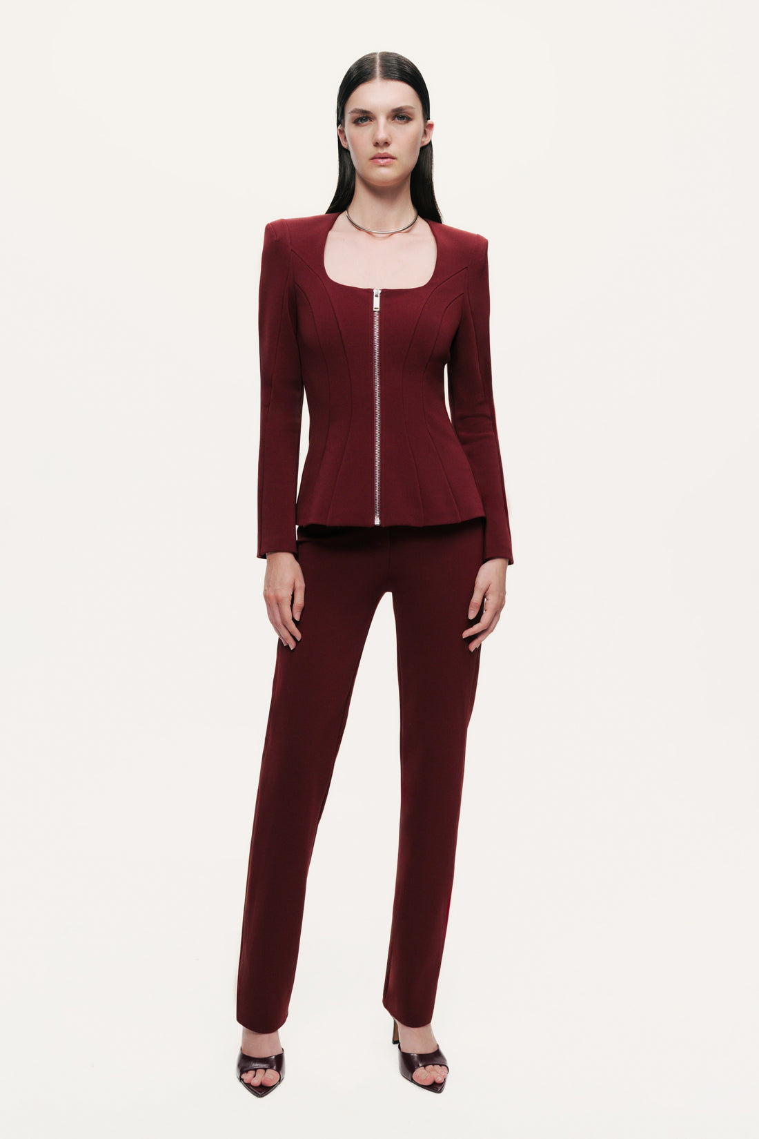 Split-Hem Straight Pants