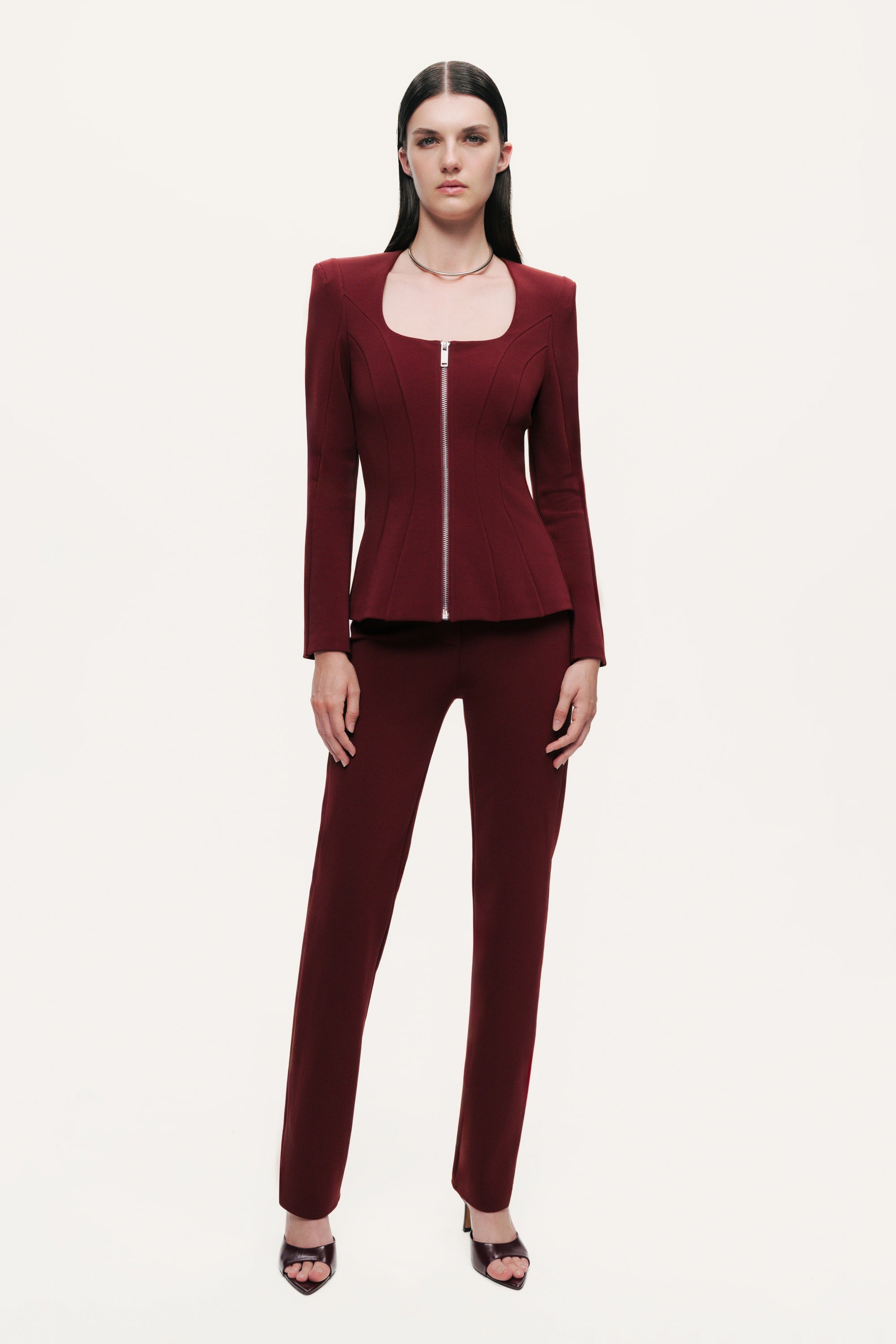 Split-Hem Straight Pants