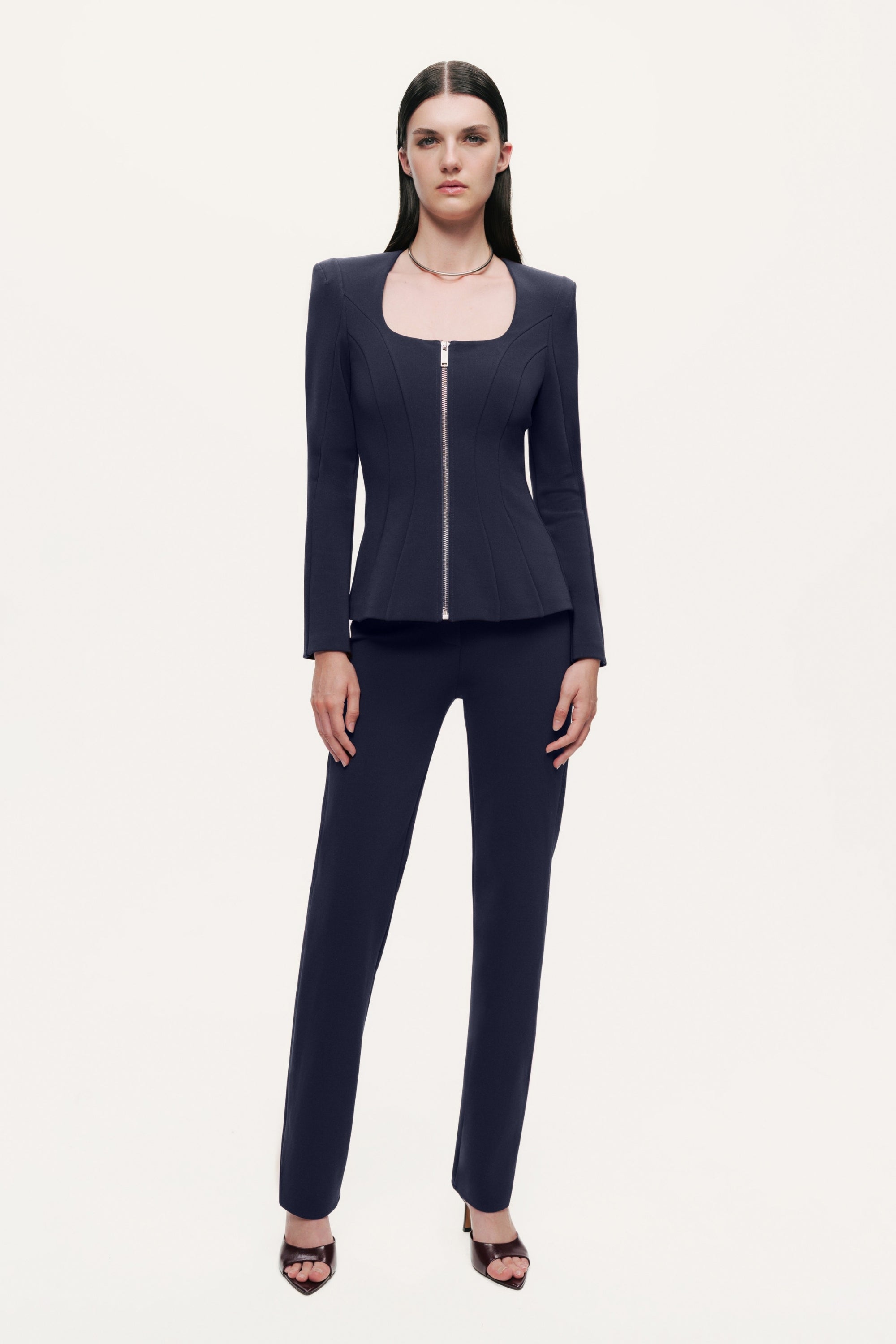 Split-Hem Straight Pants