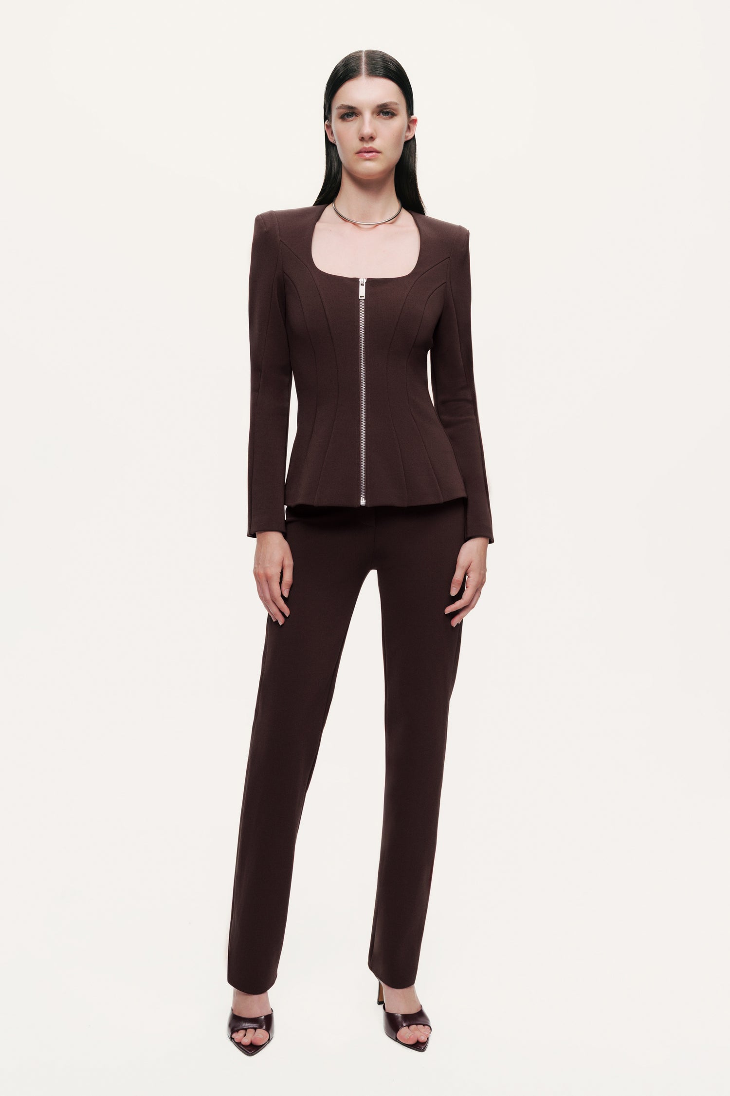 Split-Hem Straight Pants