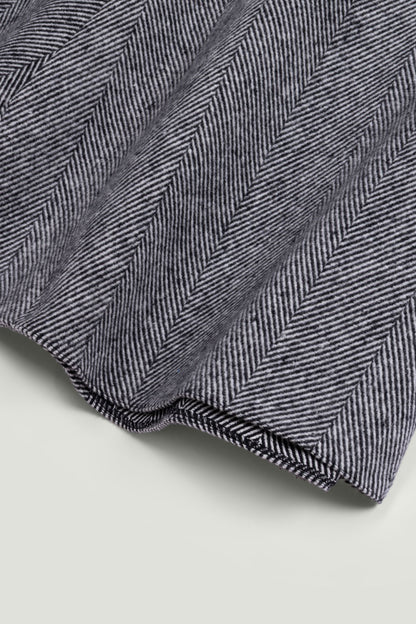 Herringbone Pattern Flared Midi Skirt